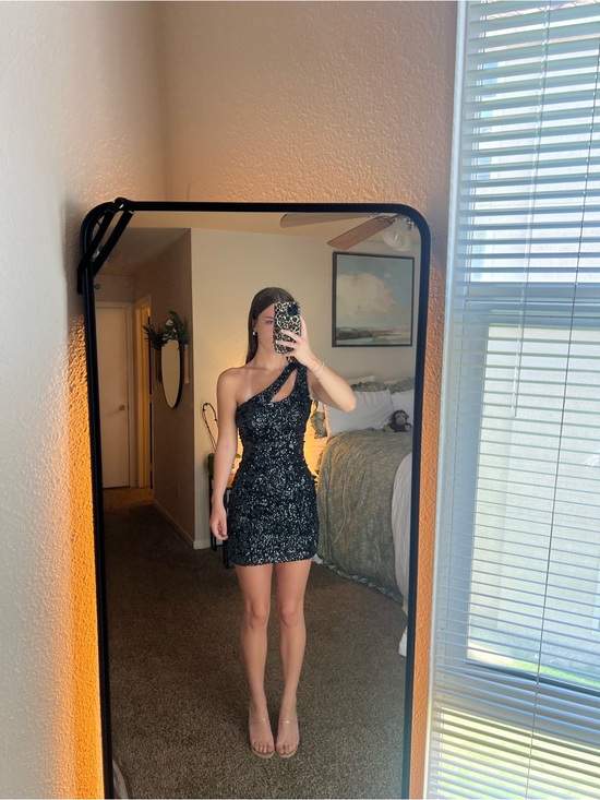 Sherri Hill Dresses & Skirts - Sherri Hill Black One-Shoulder Sequin Mini Dress